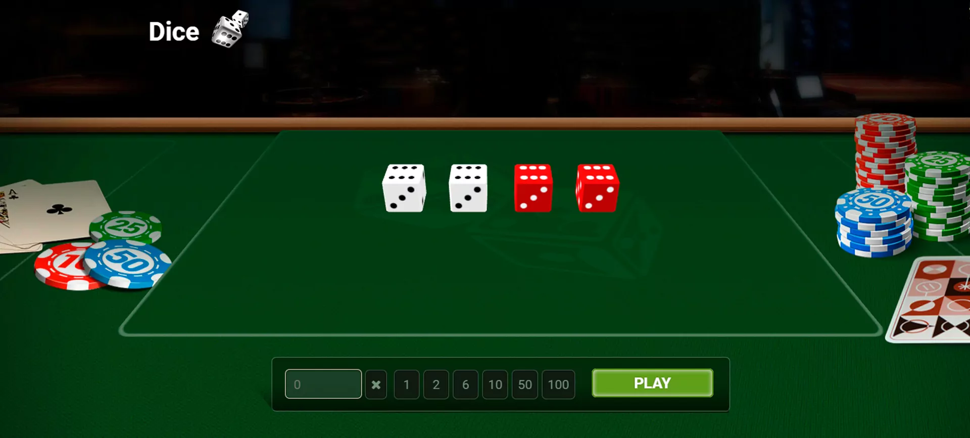 Play online in the Dice game.