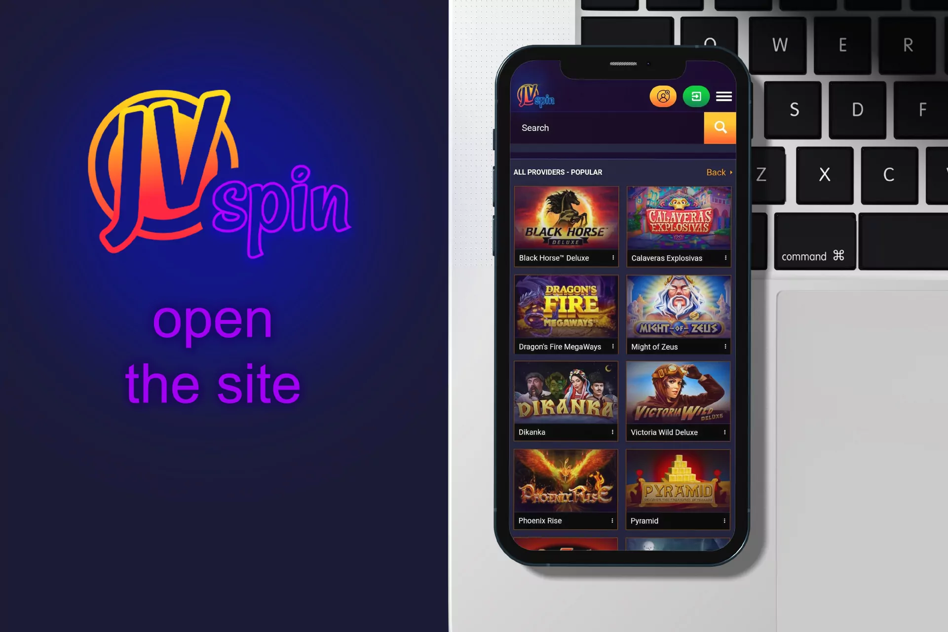 Go to the site of JVSpin in a browser on your smartphone.