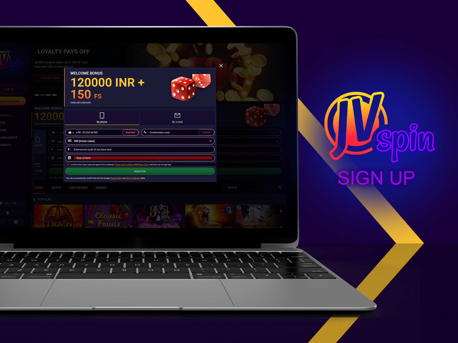 Click on the 'Registration' button and sign up.