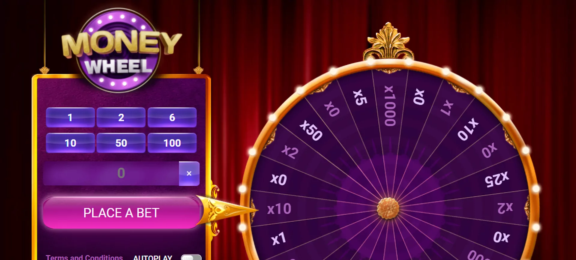 Play online in the Money Wheel.
