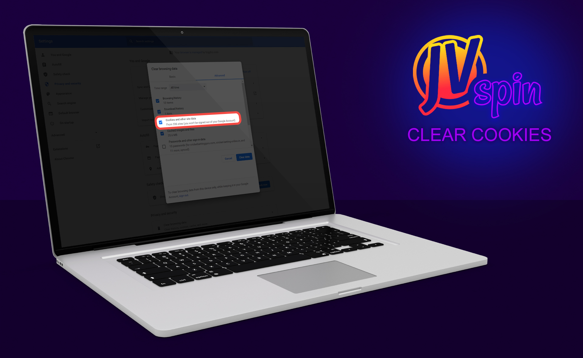 Open the history settings of your browser and clear all the cookie files.