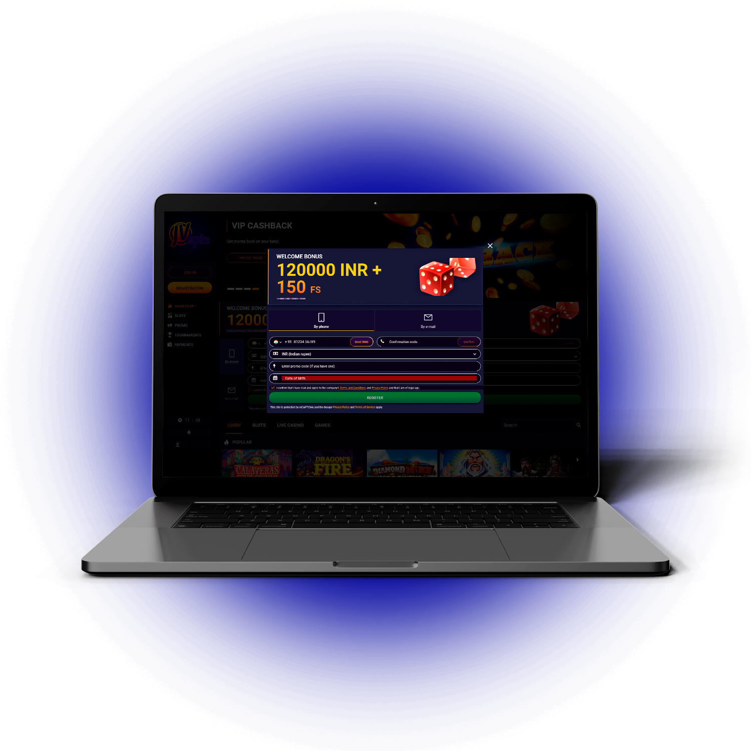 Learn how to create a new account on the JVSpin Casino.